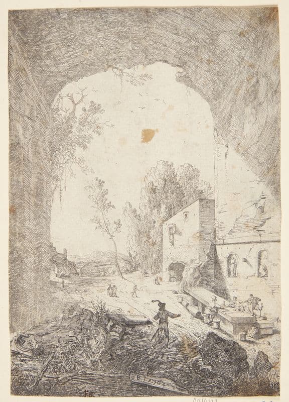 Herberg ved Grotta della Ninfa Egeria as a canvas print