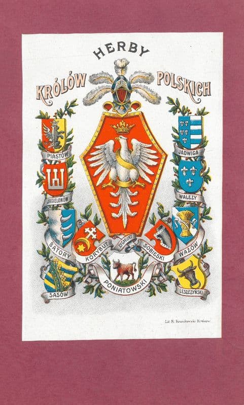 Herby Królów Polskich (20th century) as a canvas print