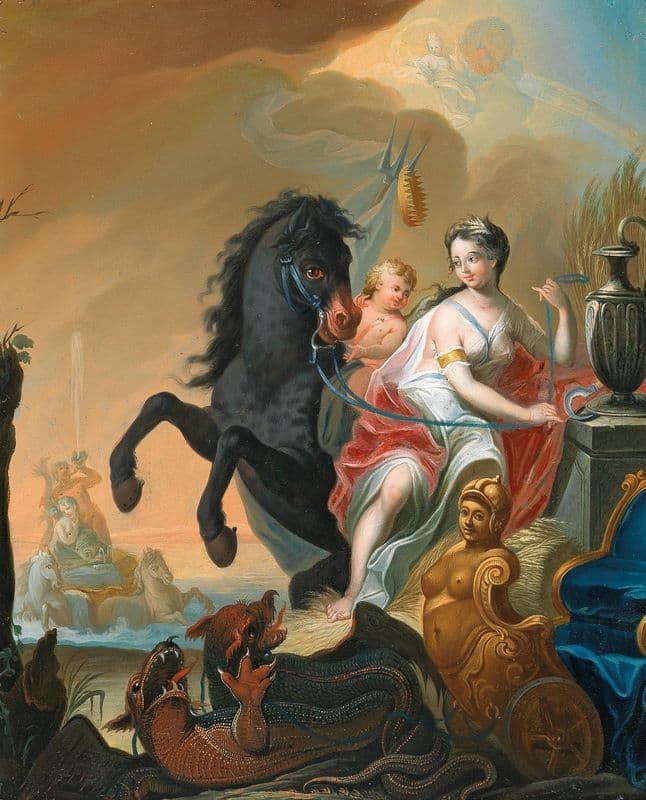 Hercules saving Hesione as a canvas print