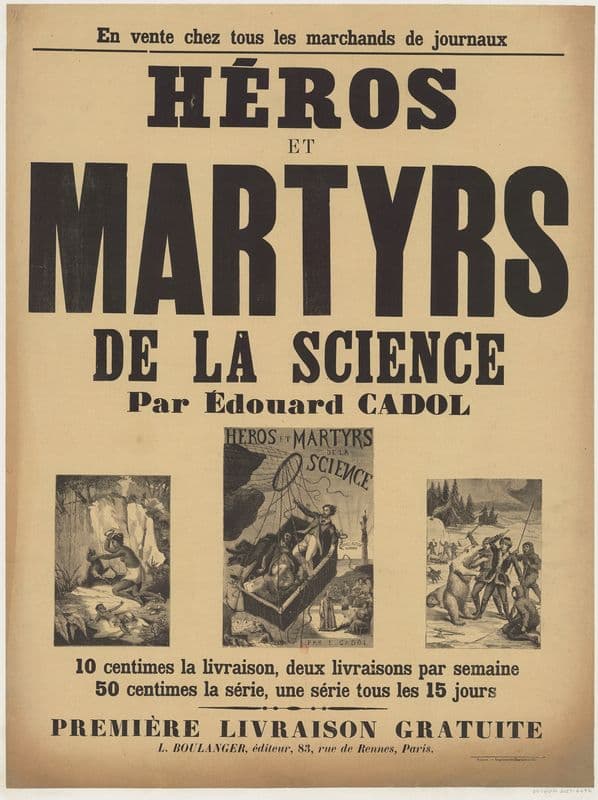 Héros et martyrs de la science par Edouard Cadol as a canvas print
