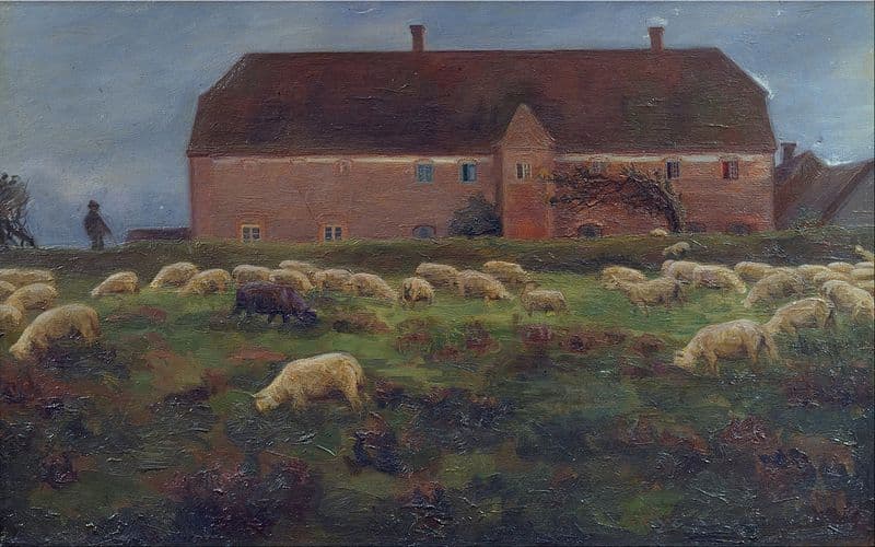 Herregården Kaas i Salling-1895 as a canvas print