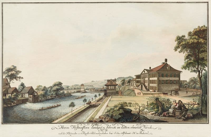 Herrn Hofmeisters Landgut & Fabrick im Lätten ohnweitt Zürich as a canvas print