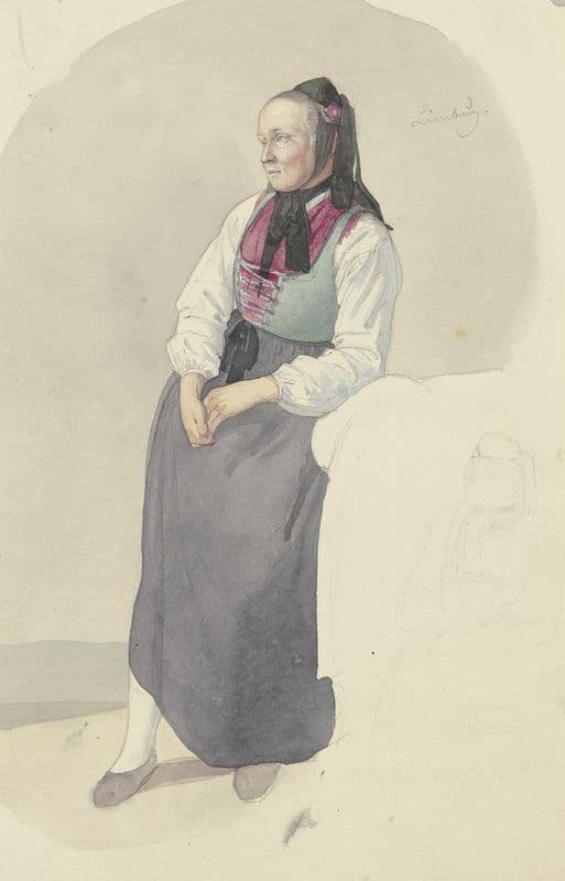 Hessian farmwoman as a canvas print