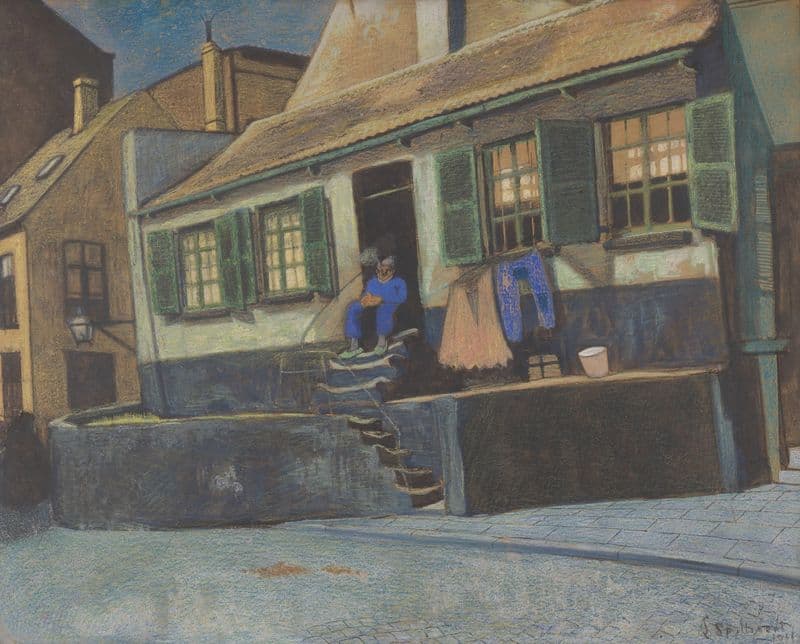Het huis genaamd ‘De Preekstoel’ te Oostende as a canvas print