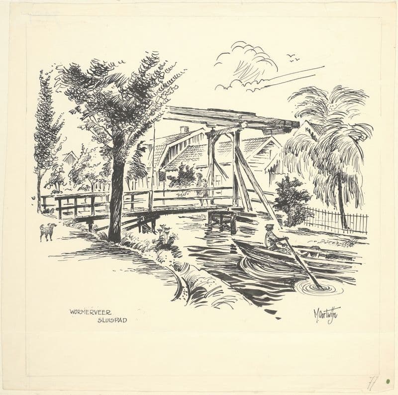 Het Sluispad te Wormerveer. (1950-1965) as a canvas print