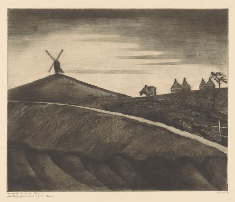 Heuvellandschap met ploegende os bij Etikhove as a canvas print