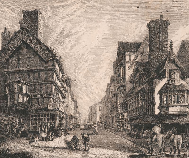 High Street, Shrewsbury as a canvas print