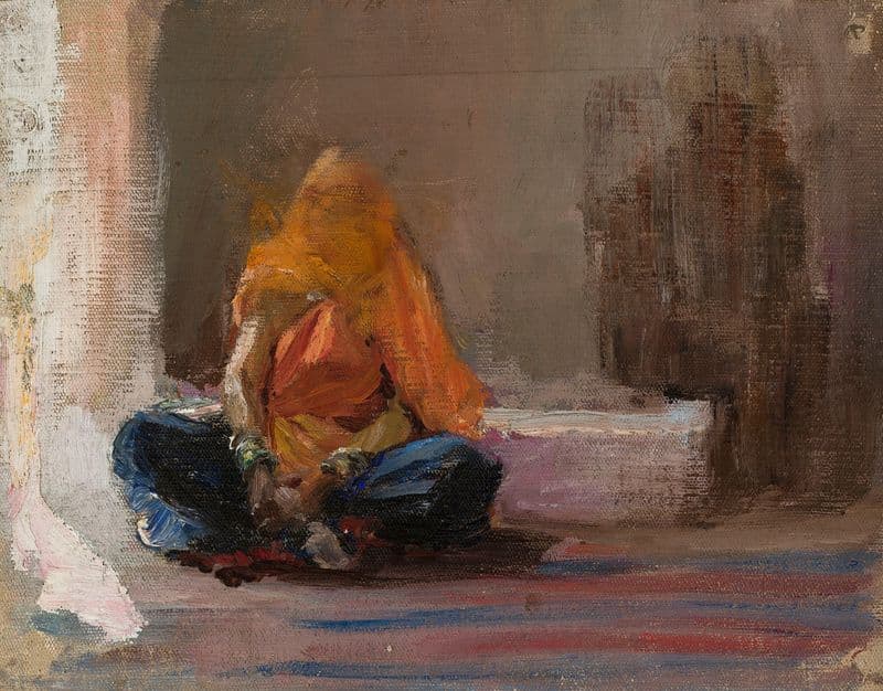Hindu woman. From the journey to India as a canvas print