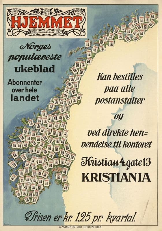 Hjemmet – Norges populæreste ukeblad, abonnenter over hele landet as a canvas print