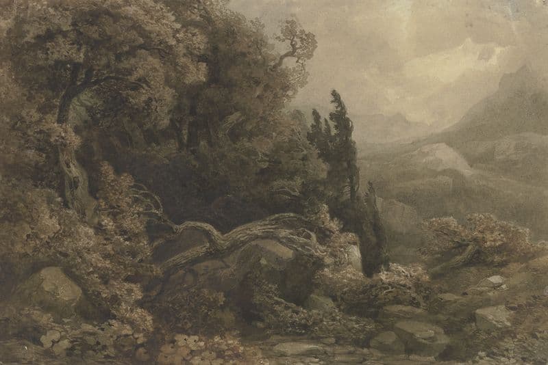 Hochgebirgslandschaft im Sturm as a canvas print