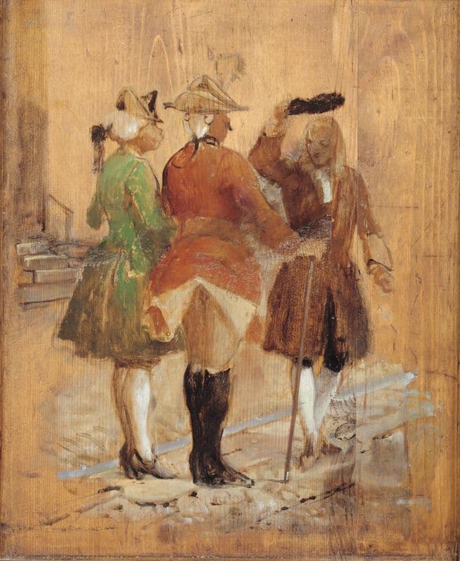 Holberg går af vejen for Jacob von Thyboe og Jean de France (1825 – 1873) as a canvas print