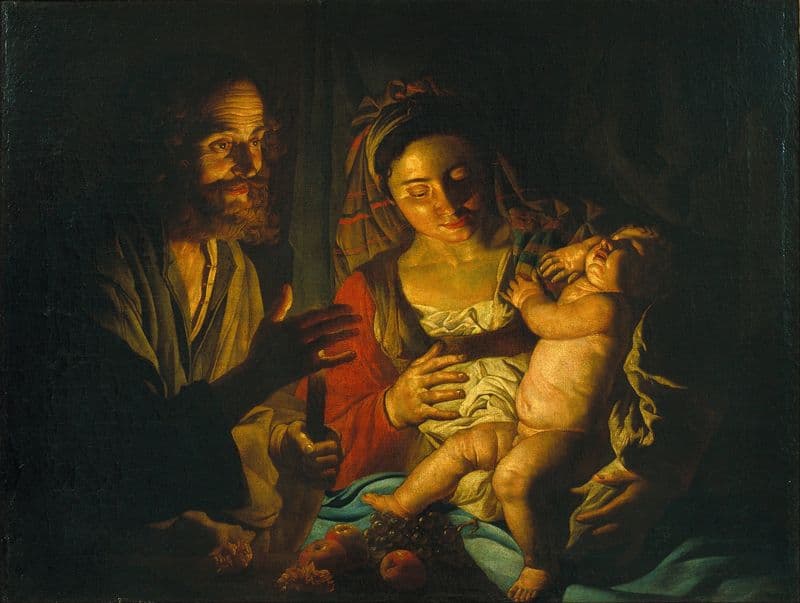 Holy Family (circa 1640) as a canvas print