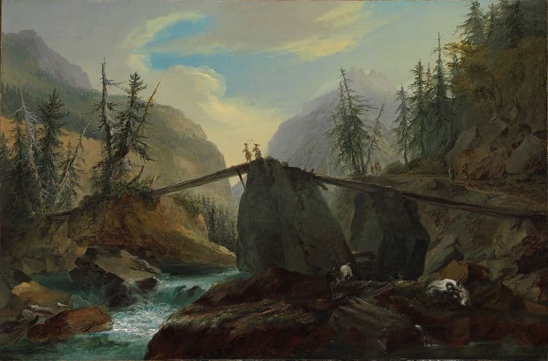 Holzsteg über die Lütschine bei Gsteig as a canvas print