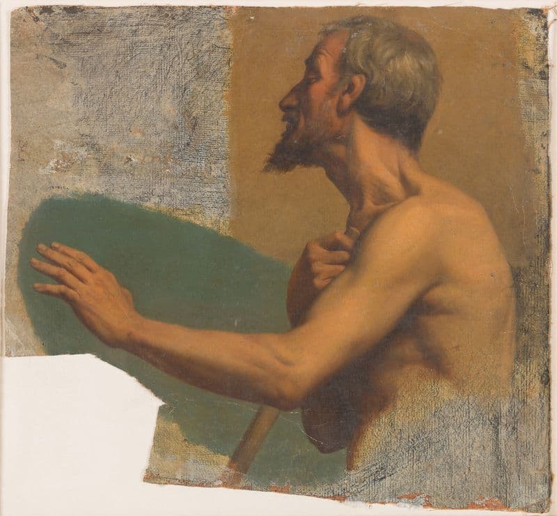 Homme aveugle tendant le bras gauche as a canvas print