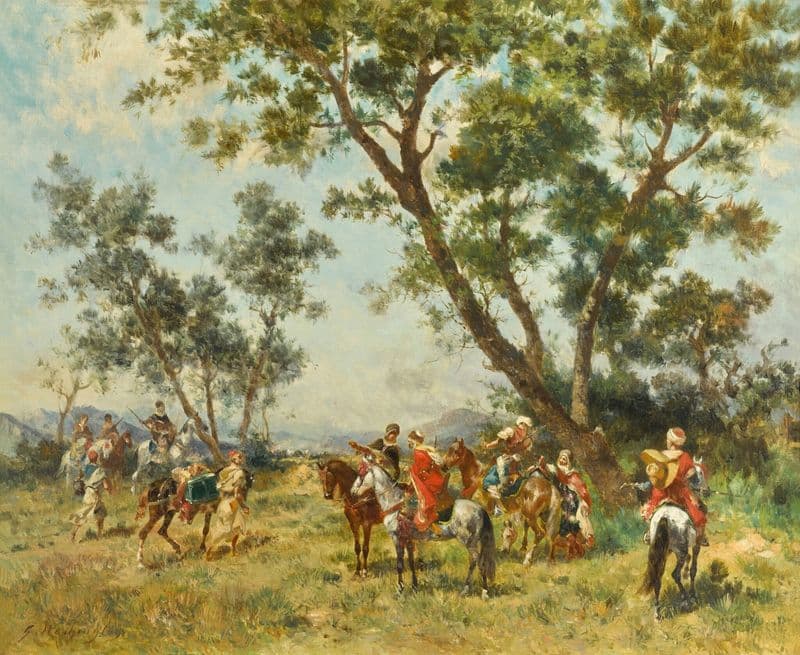 Horsemen at Rest as a canvas print