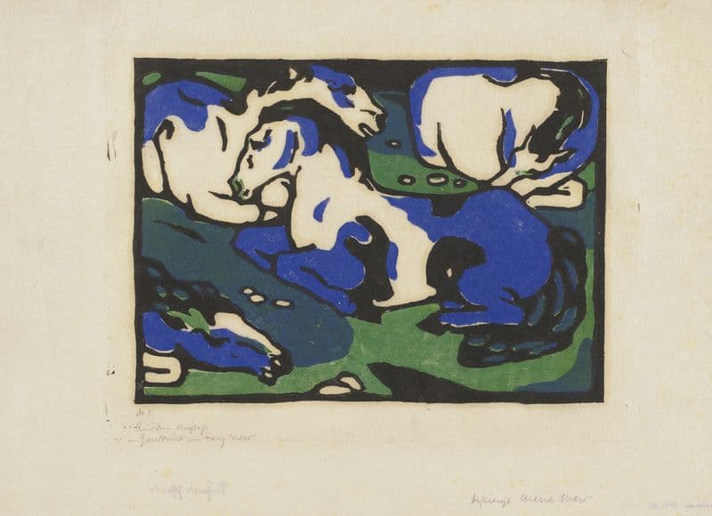 Horses Resting (1911 – 1912) as a canvas print