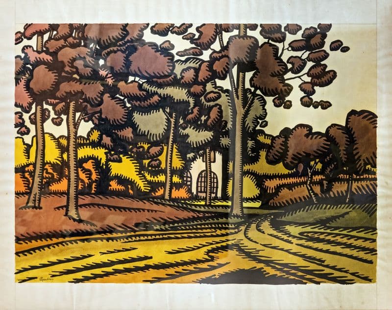 House behind the trees as a canvas print
