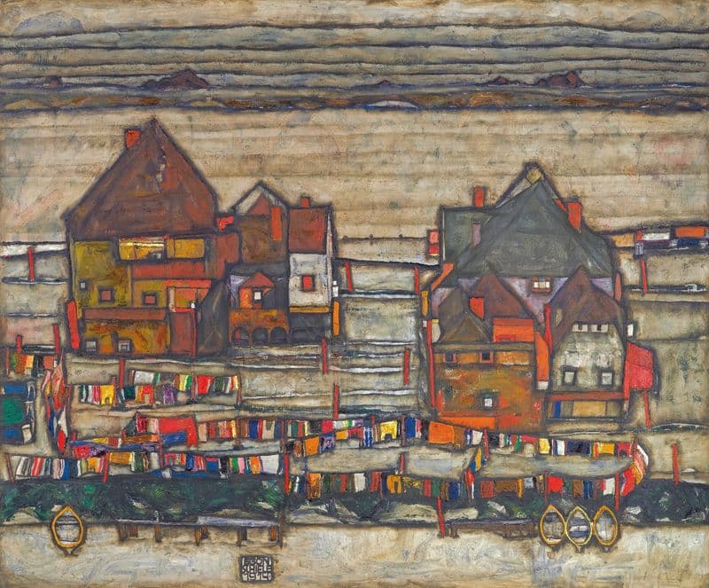 Houses With Laundry (Suburb II) as a canvas print