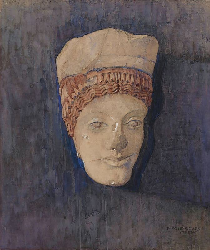 Hoved Af Kore (Akropolis Museet Inv. 696) as a canvas print