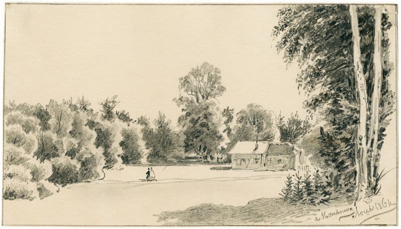 Huis tussen de bomen in de omgeving van Hamburg as a canvas print
