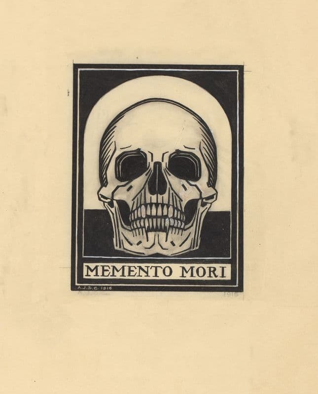 Human skull Memento mori as a canvas print
