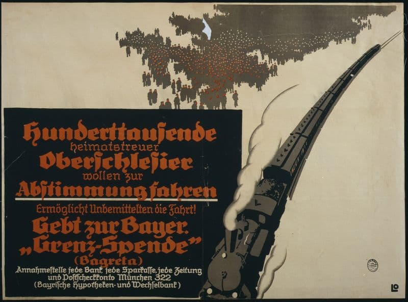 Hunderttausende heimatstreuer Oberschlesier wollen zur Abstimmung Fahren as a canvas print