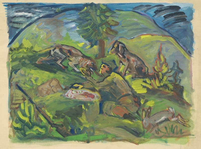 Hunting Motif (1940–1943) as a canvas print