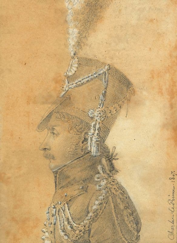 Hussard en buste de profil as a canvas print