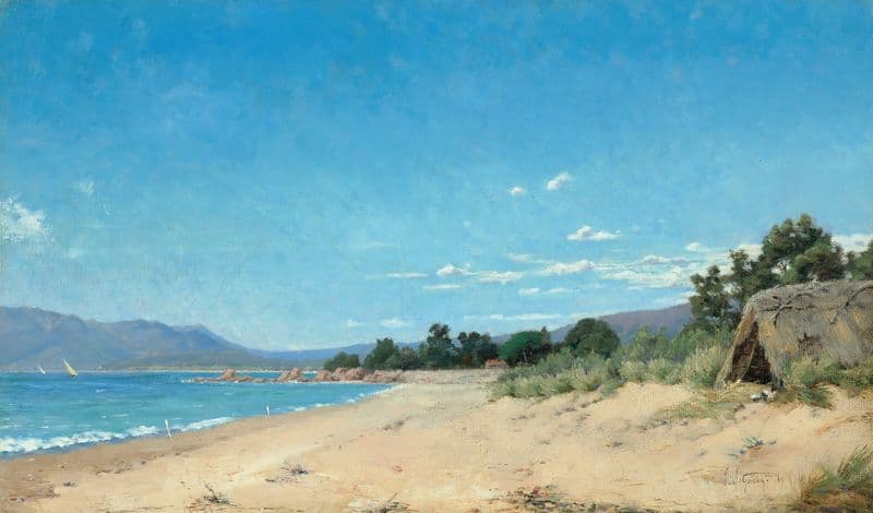 Hut by the sea shore (Cabane au bord de la mer) as a canvas print