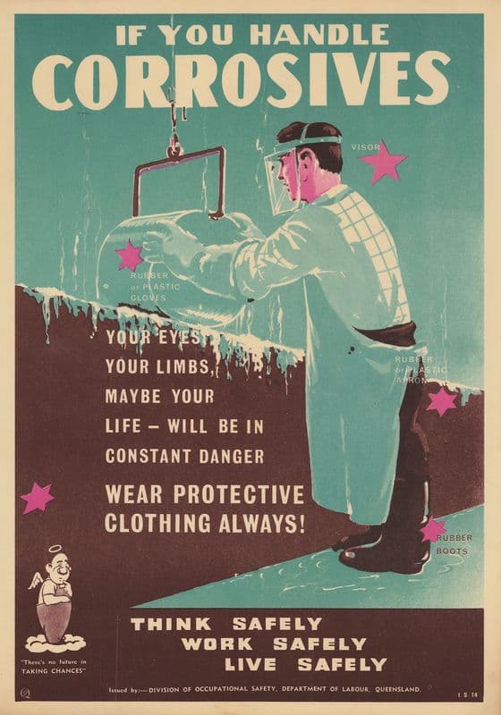 If You Handle Corrosives (1950s) as a canvas print