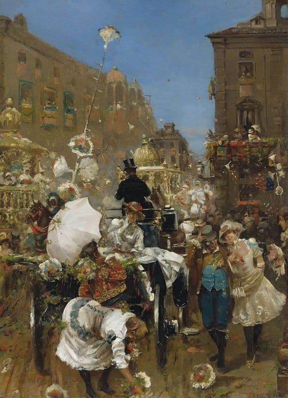 Il Corso Mascherato, Rome as a canvas print