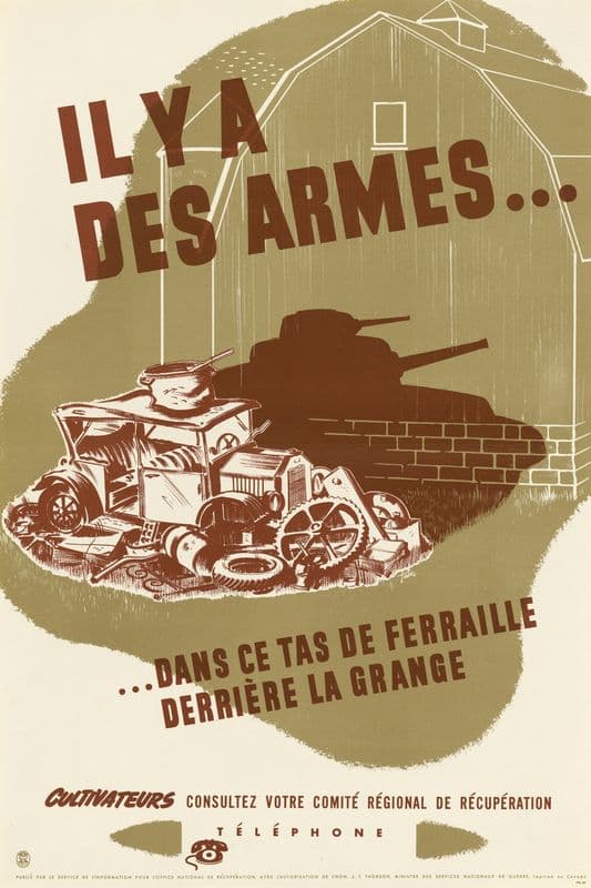 Il y a des Armes dans ce tas de Ferraille Derrière la Grange as a canvas print