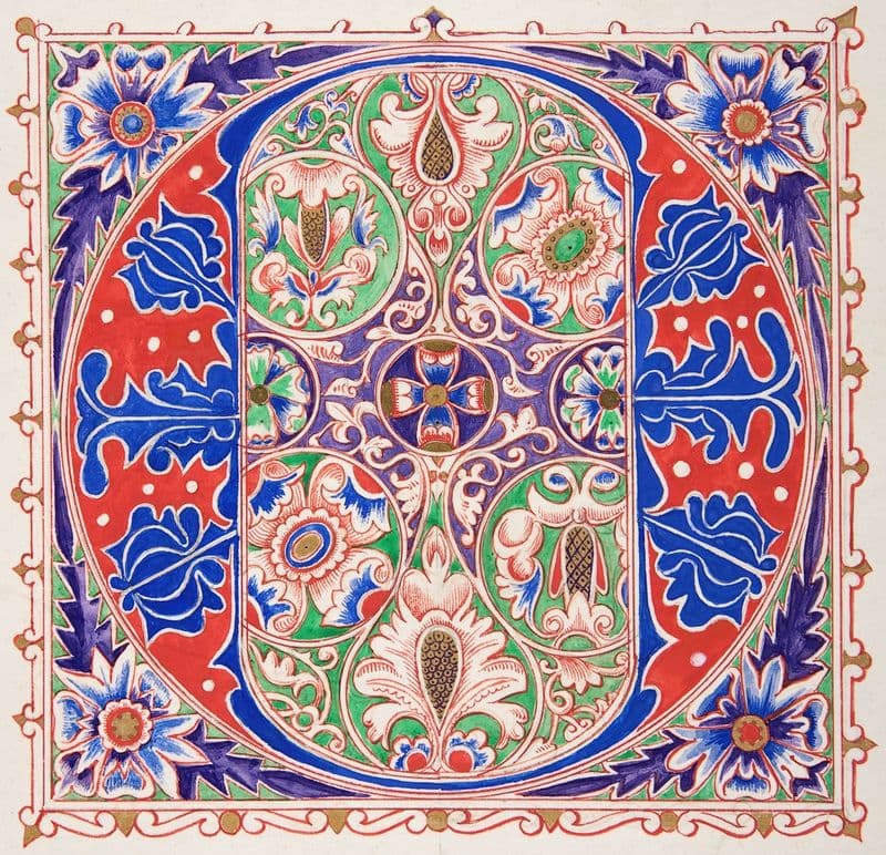 Illuminated Initial ‘O’ (1830–62) as a canvas print