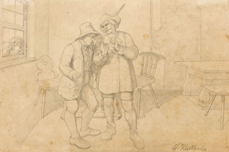 In der Wirtsstube (Ein junger Mann wird zum Kartenspiel verführt) (between 1831 and 1835) as a canvas print