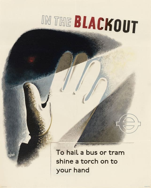 In the Blackout – Top Hail a Bus or Tram Shine a Torch on to Your Hand as a canvas print
