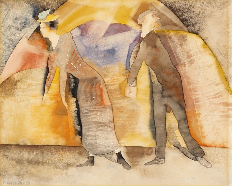 In Vaudeville,Woman and Man on Stage as a canvas print