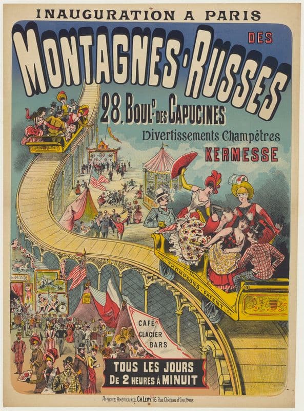 Inauguration à Paris des Montagnes-Russes, 28 boulevard des Capucines as a canvas print