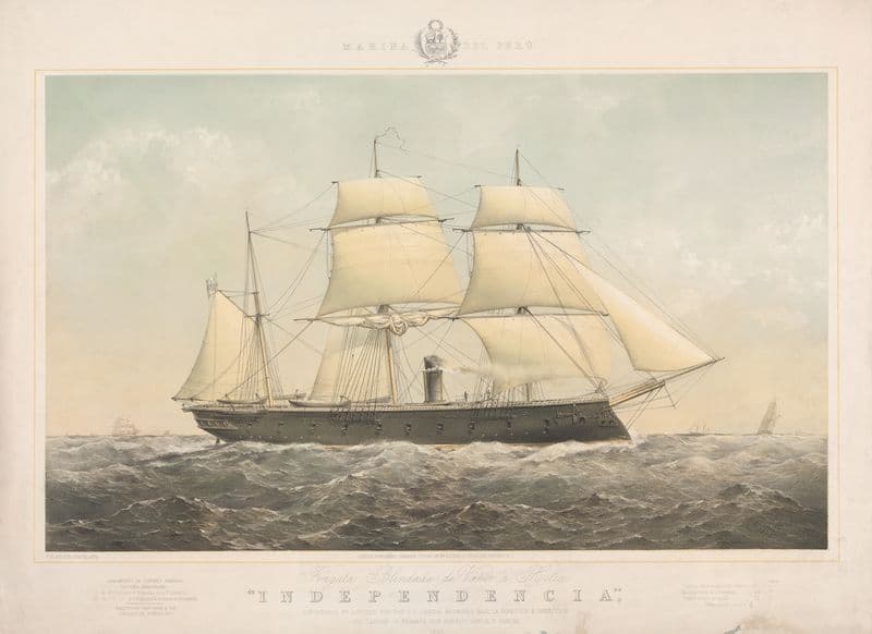 Independencia (Steam Iron Clad Built for the Peruvian Navy) (ca. 1866) as a canvas print