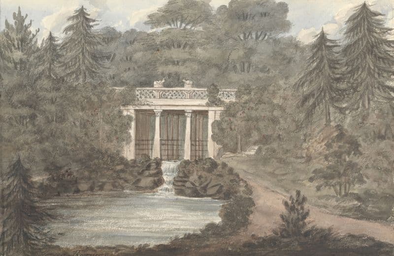 Indian Bridge, Lower Thornery, Sezincote (1824 to 1832) as a canvas print