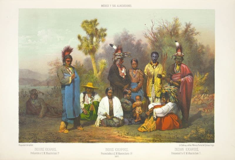 Indian Kikapoos, presented to H.M. Maximilien 1-r as a canvas print