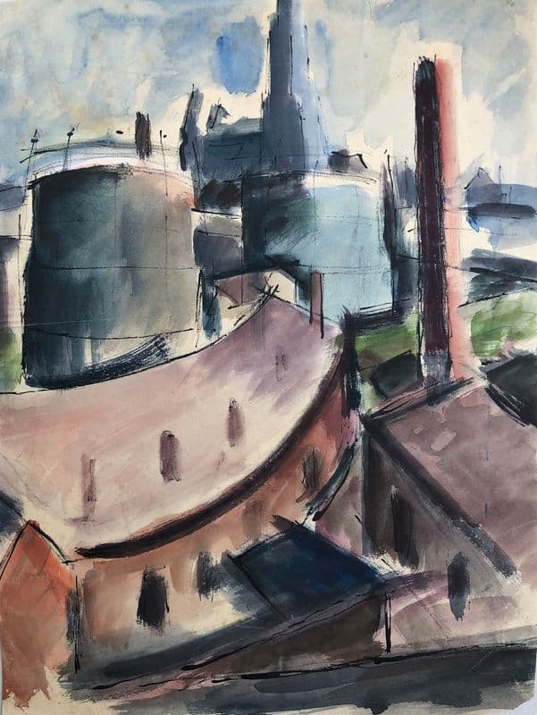 Industriebauten (Studie) as a canvas print