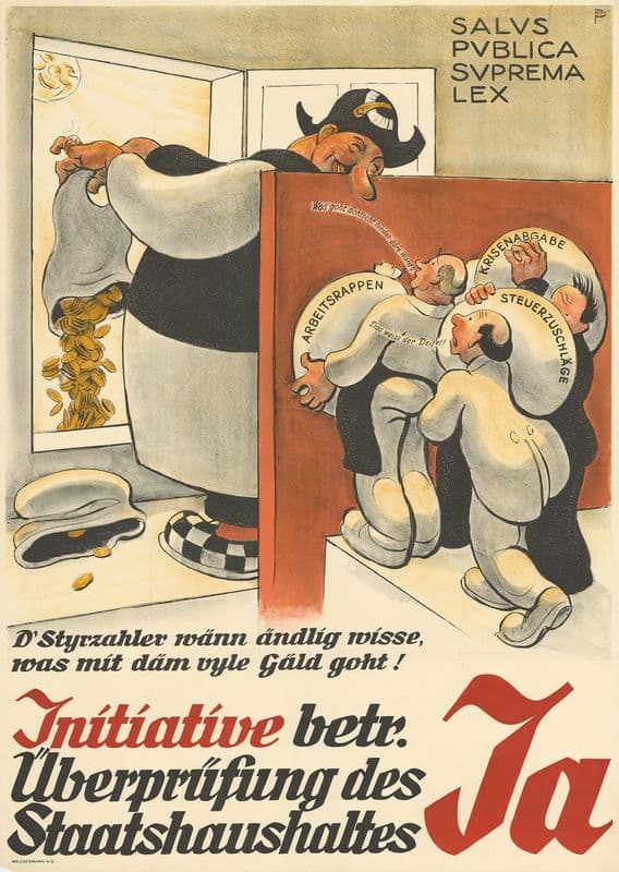 Initiative betr. Überprüfung des Staatshaushaltes – Ja as a canvas print