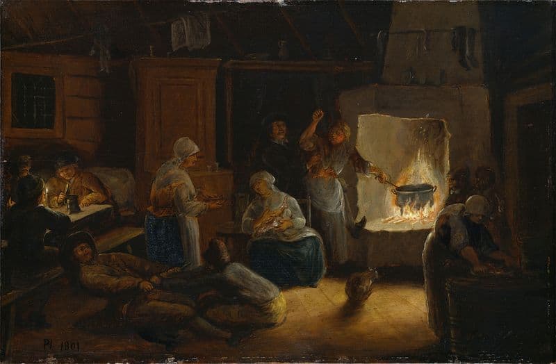 Inside a Peasant’s Cottage in Småland as a canvas print