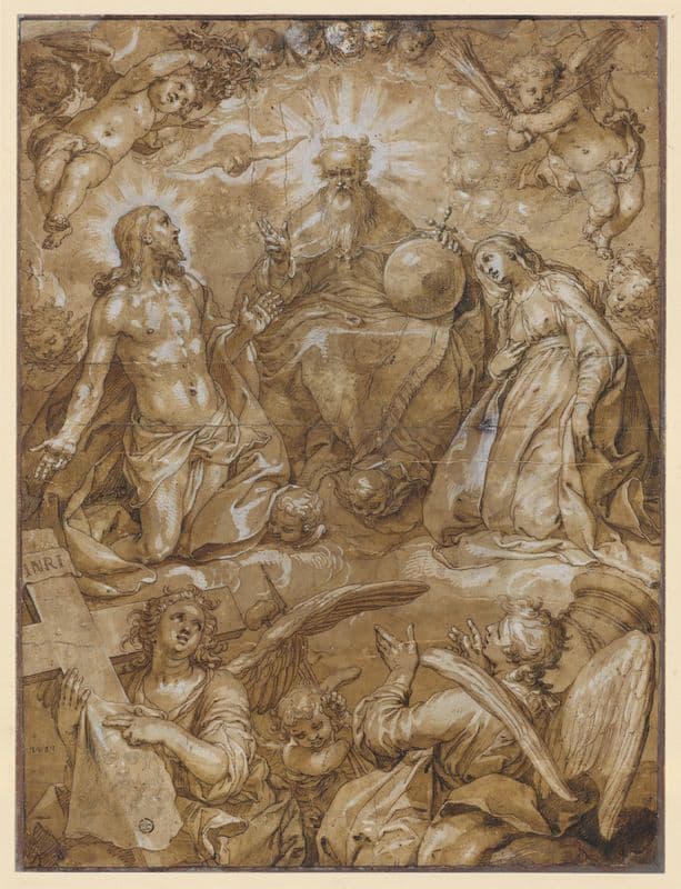 Intercession of Christ and Mary before God the Father as a canvas print