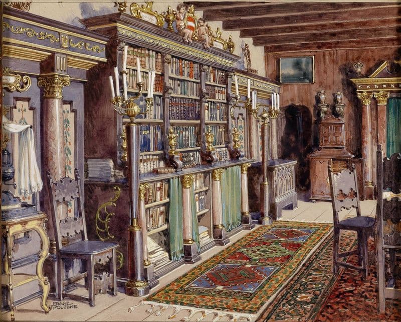 Interieur Burg Kreuzenstein Bibliothek as a canvas print