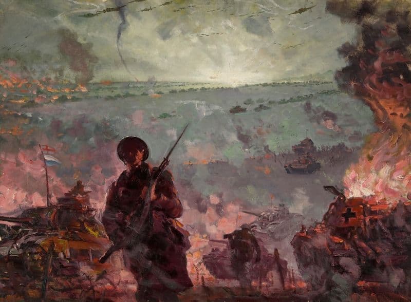 Invasion scene in Europe (1939-1946) as a canvas print