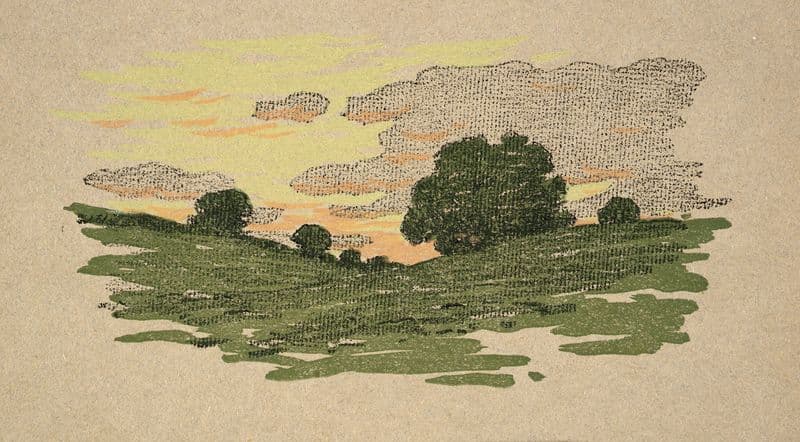 Ipswich Prints; Willow Tree And Sunset Clouds as a canvas print