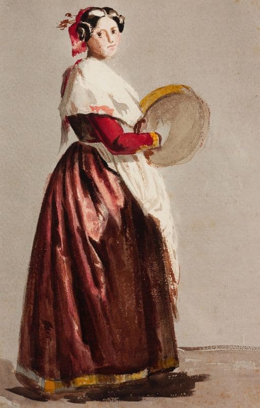 Italian Woman with a Tambourine (between 1850 and 1854) as a canvas print