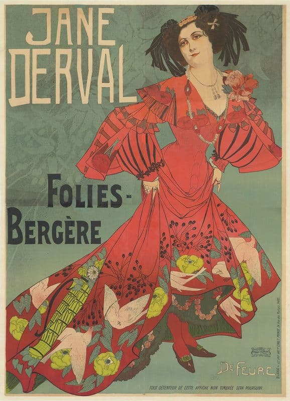 Jane Derval. Folies-Bergère as a canvas print