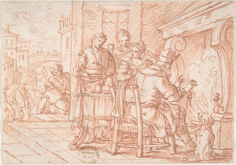 January (one of a series representing the labors of the months) as a canvas print